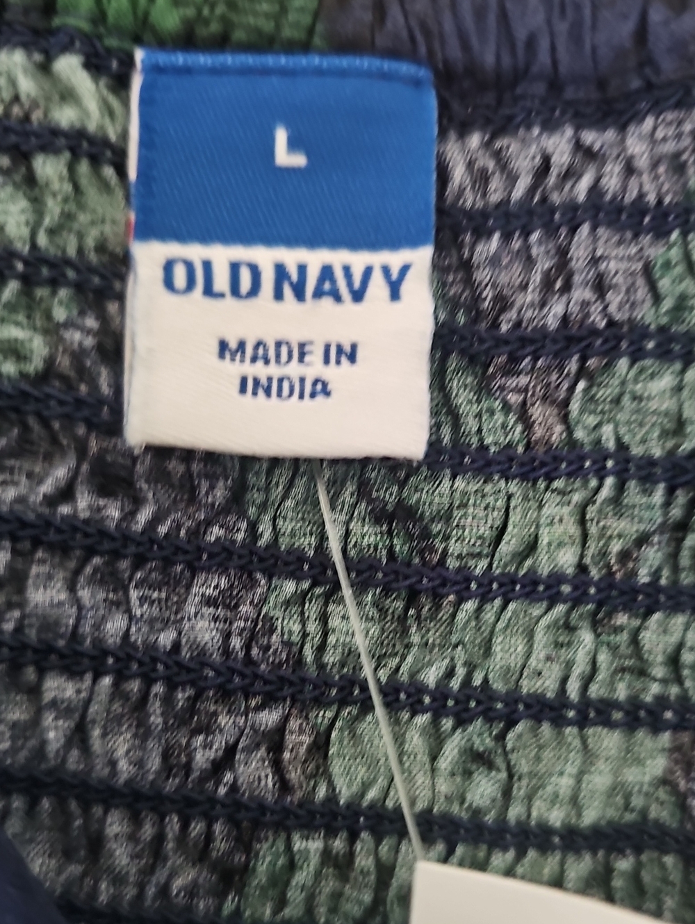 Old Navy Green & Navy Plaid Puff-Sleeve Square-Neck Top - Picture 5 of 7
